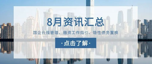 城望資訊8月刊丨發(fā)改委等四部門重磅發(fā)文；某地出臺規(guī)范國企融資文件；某地推出4種場景支持平臺債務緩解……
